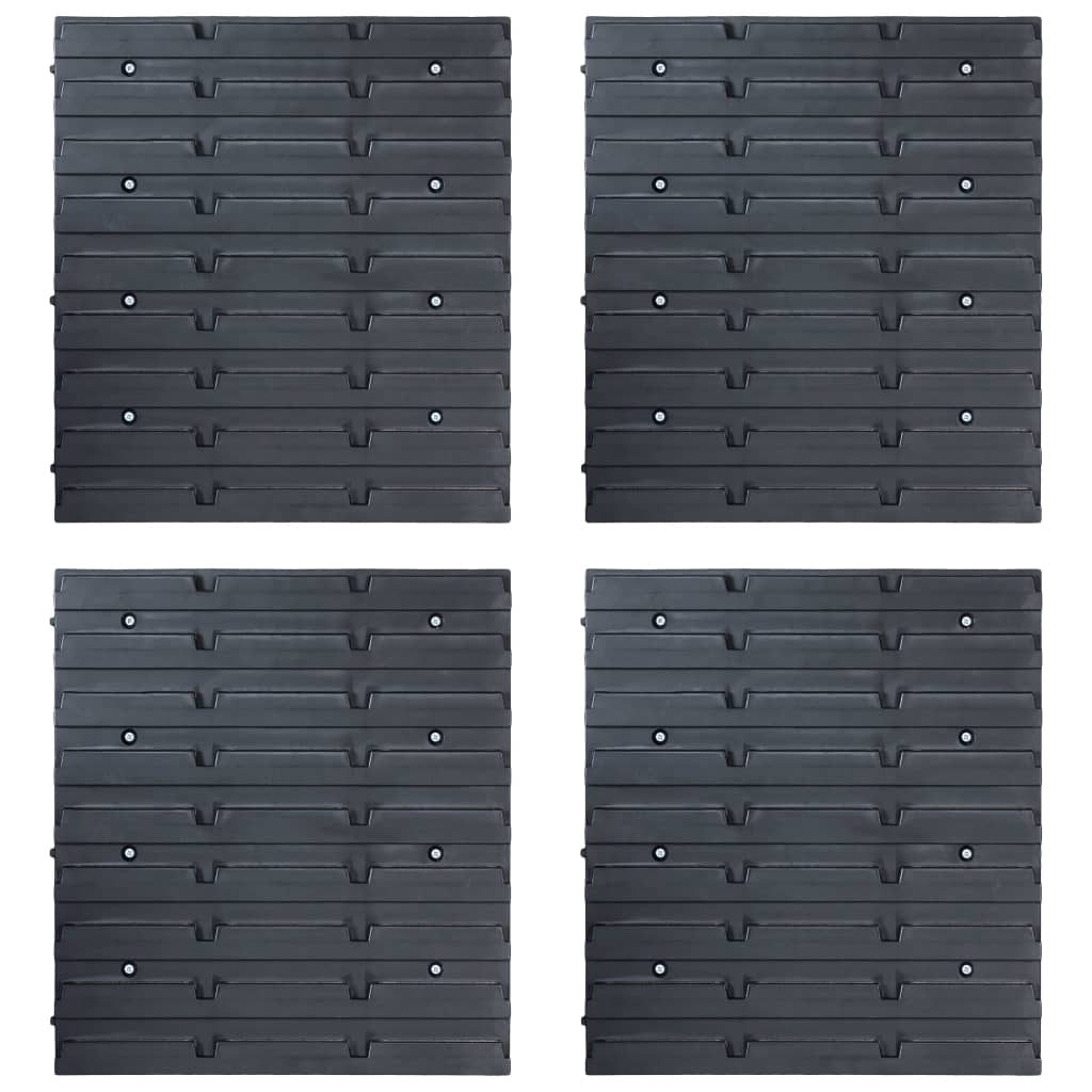 vidaXL Kit de cajas de almacenaje 29 pzas paneles de pared rojo/negro