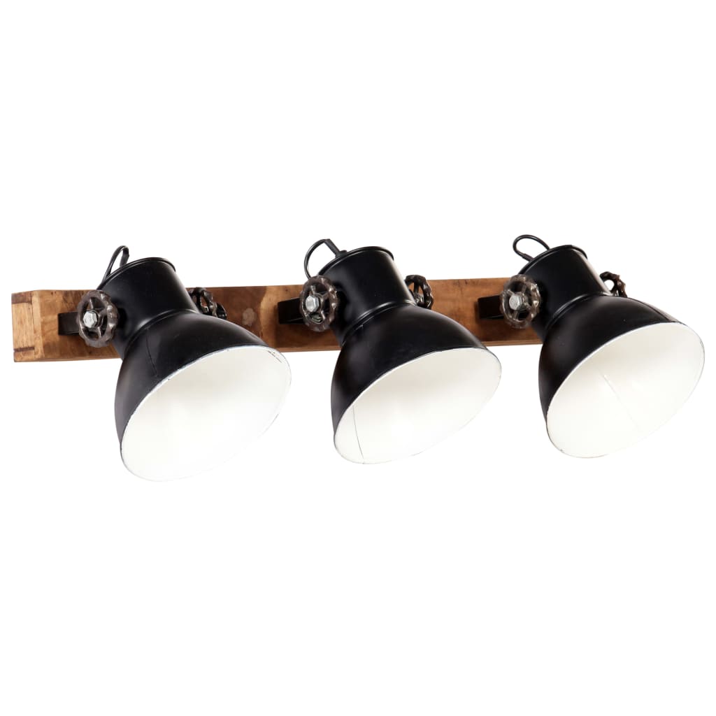 vidaXL Lámpara de pared industrial negra 65x25 cm E27