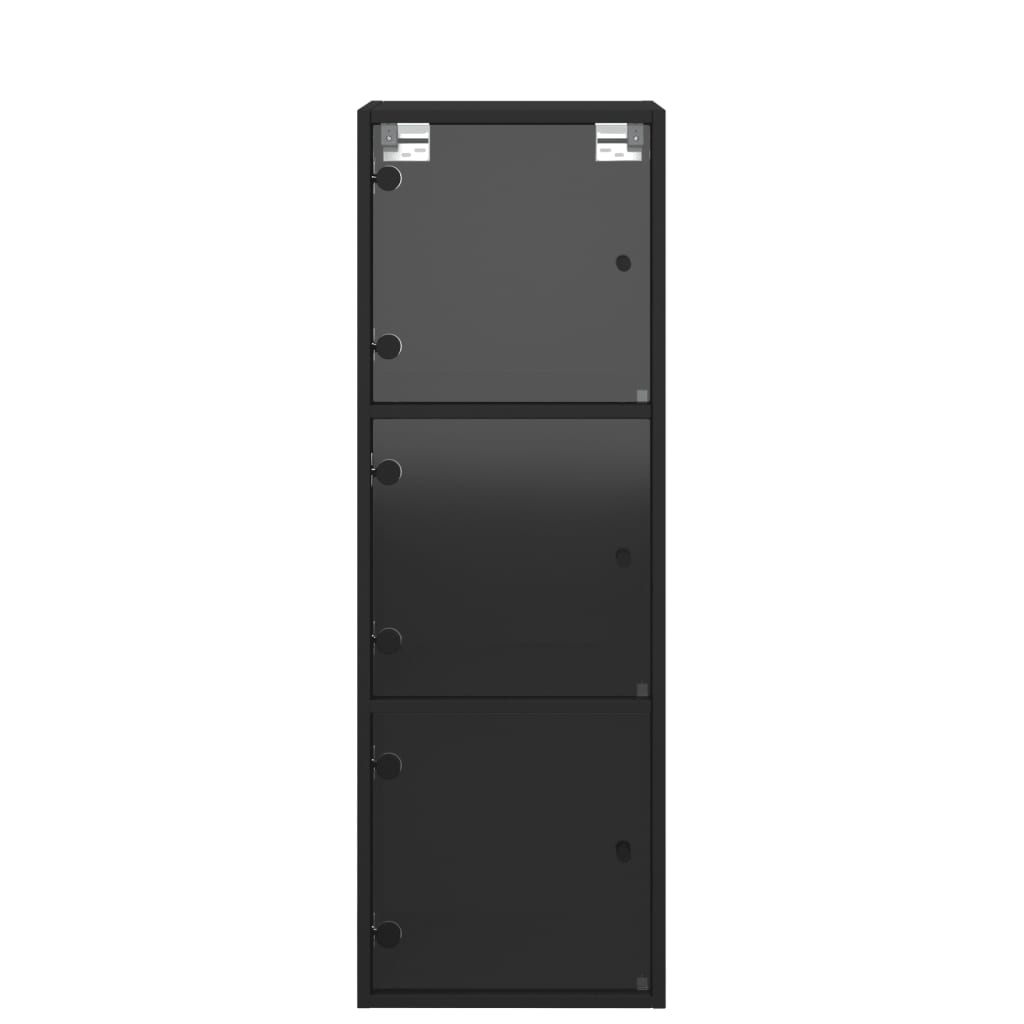 vidaXL Mueble de pared con puertas de vidrio negro 35x37x100 cm