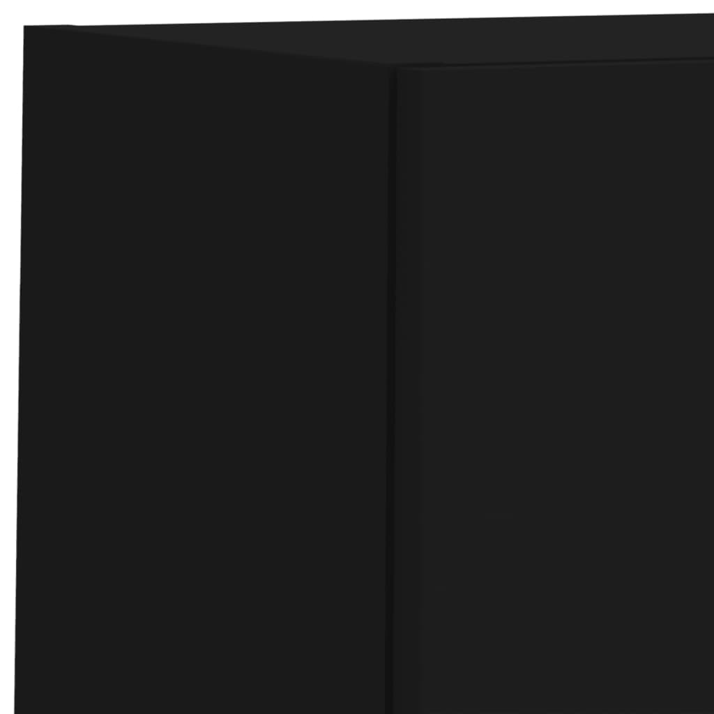 vidaXL Muebles de TV de pared con LED 8 pzas madera ingeniería negro