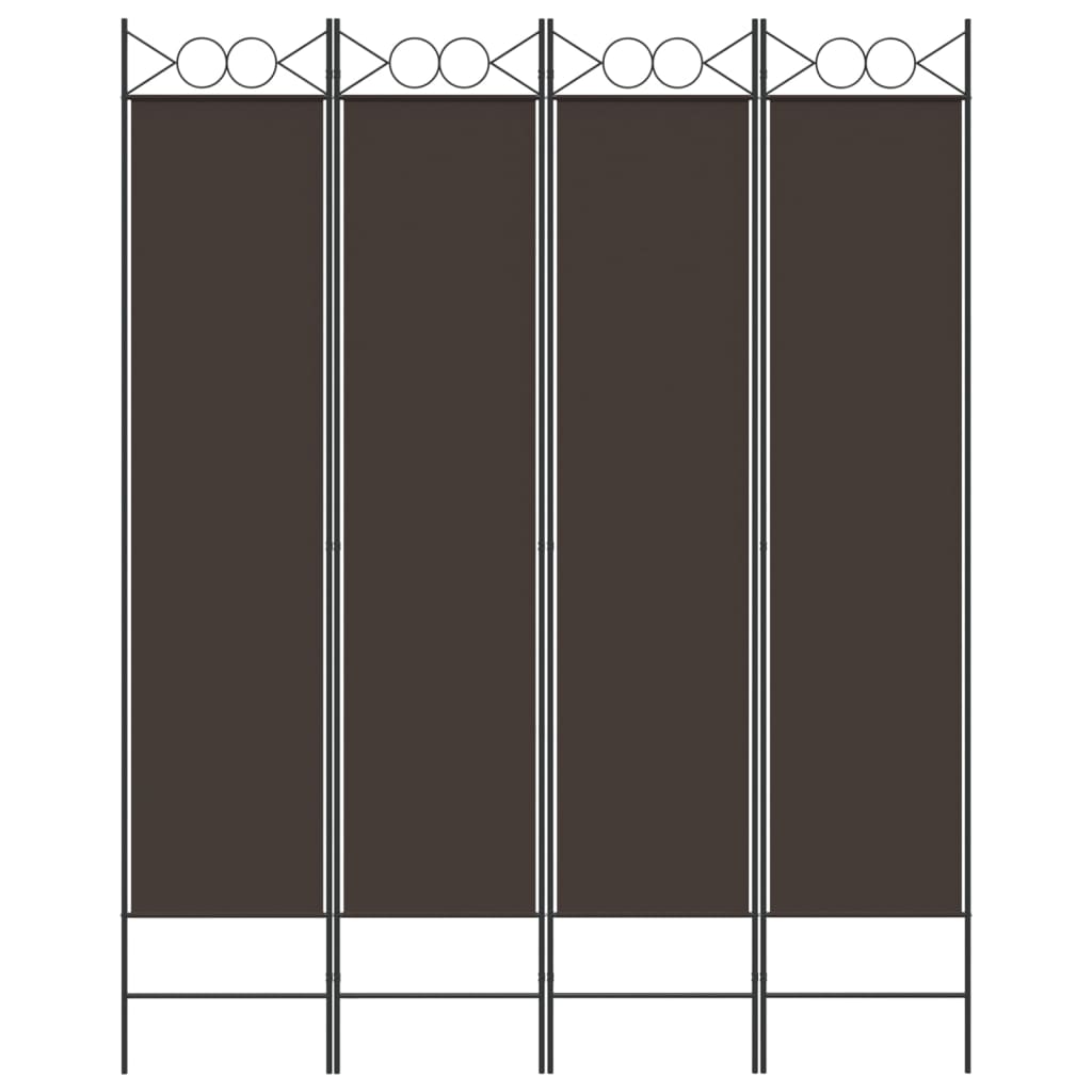 vidaXL Biombo divisor de 4 paneles de tela marrón 160x200 cm