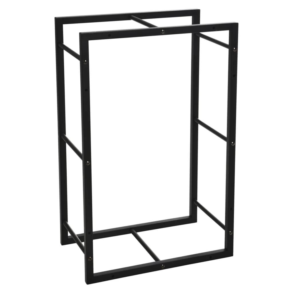ProGarden Soporte para leña rectangular negro 45x28x70 cm