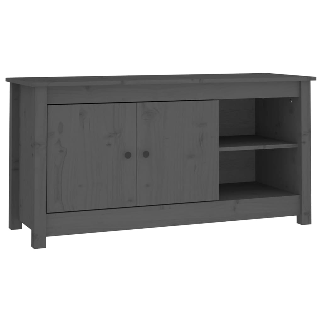 vidaXL Mueble de TV de madera maciza de pino gris 103x36,5x52 cm