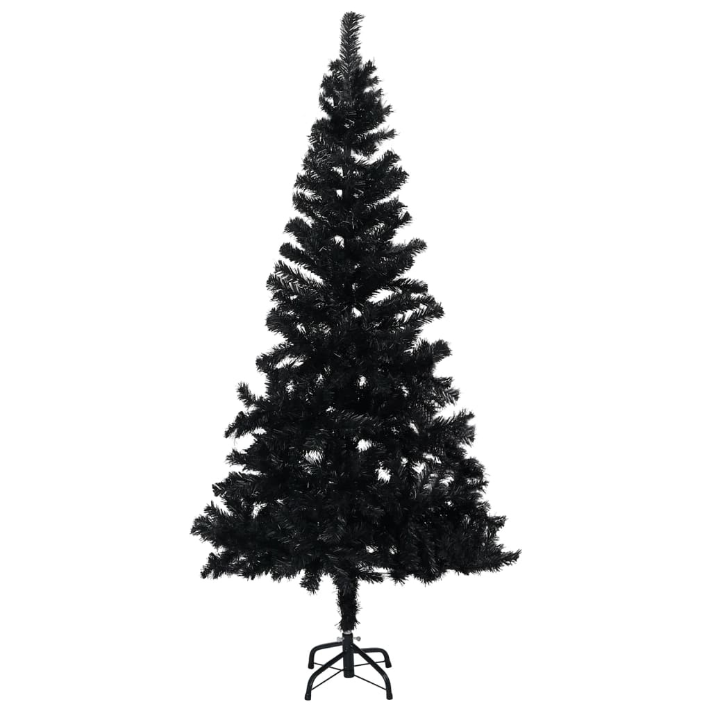 vidaXL Set de árbol de Navidad artificial con LED y bolas negro 240 cm