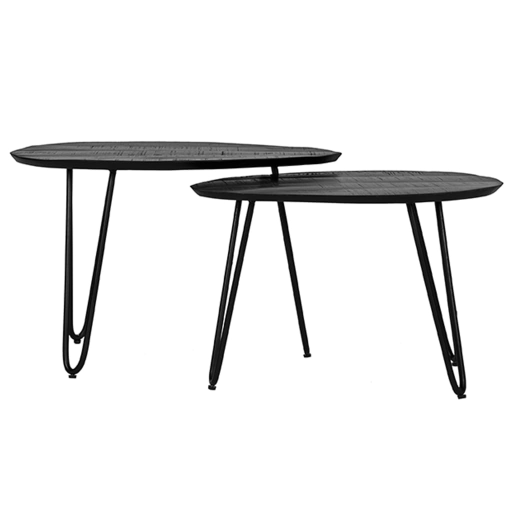 LABEL51 Juego de mesas de centro 2 piezas Frisk negro