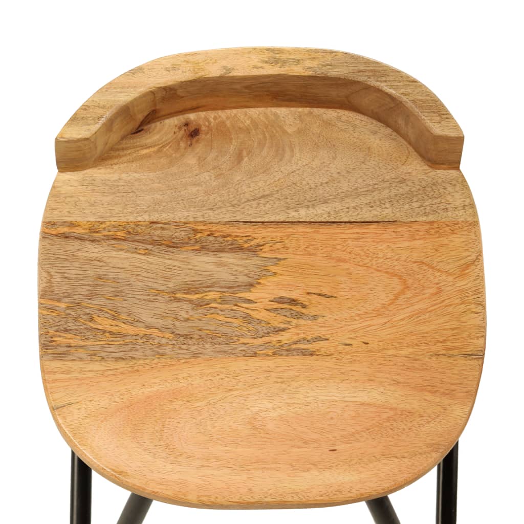 vidaXL Juego de mesa alta y taburetes 5 piezas madera maciza de mango