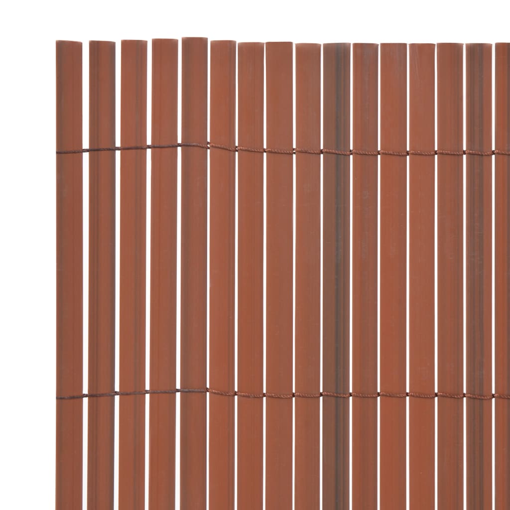 vidaXL Valla de jardín de doble cara marrón PVC 90x300 cm