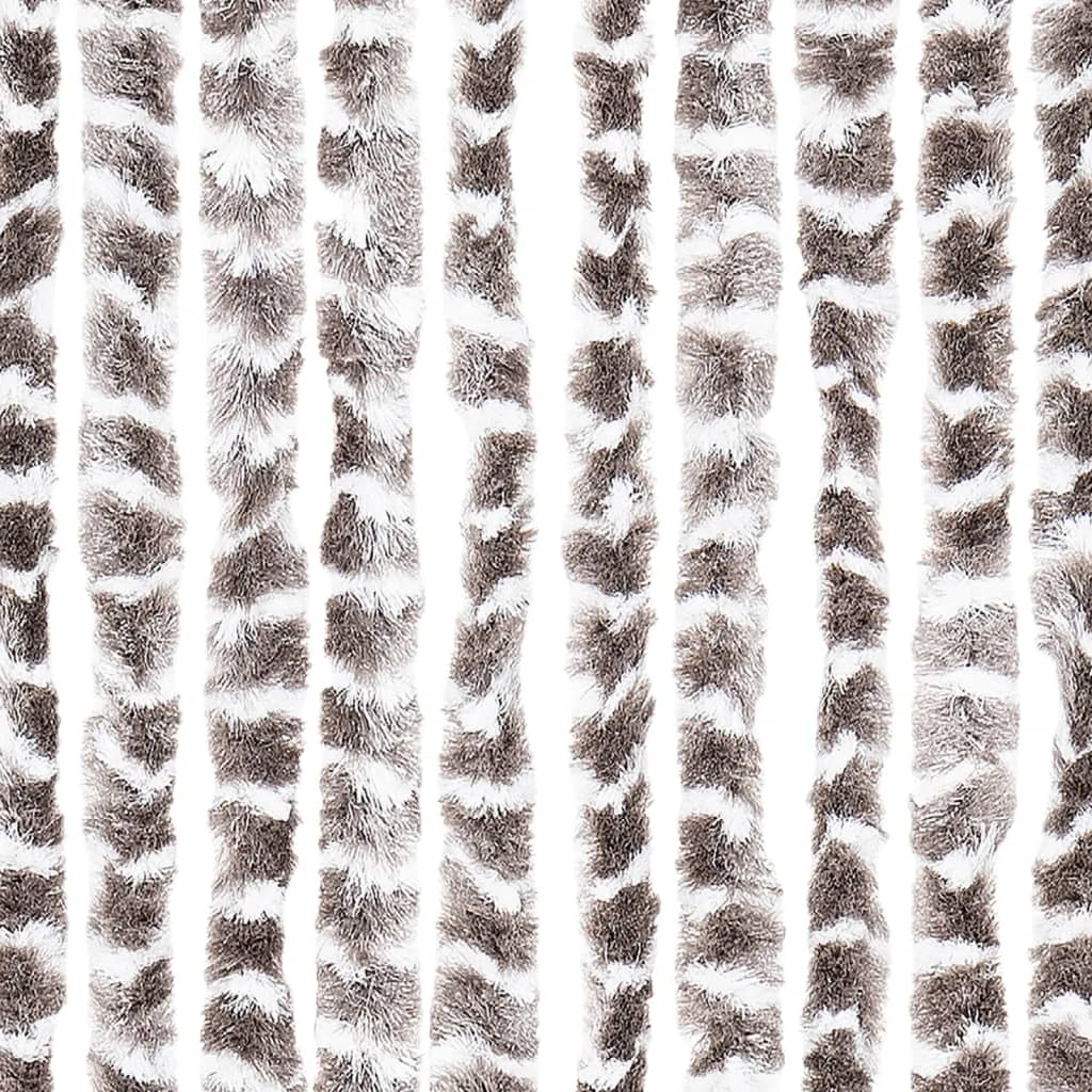 vidaXL Cortina antimoscas chenilla gris taupe y blanco 100x230 cm