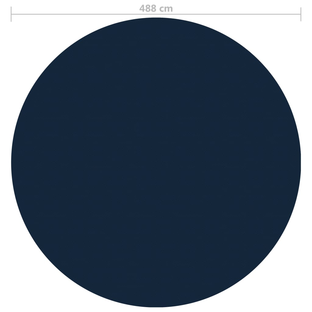 vidaXL Cubierta solar de piscina de PE flotante negro y azul 488 cm