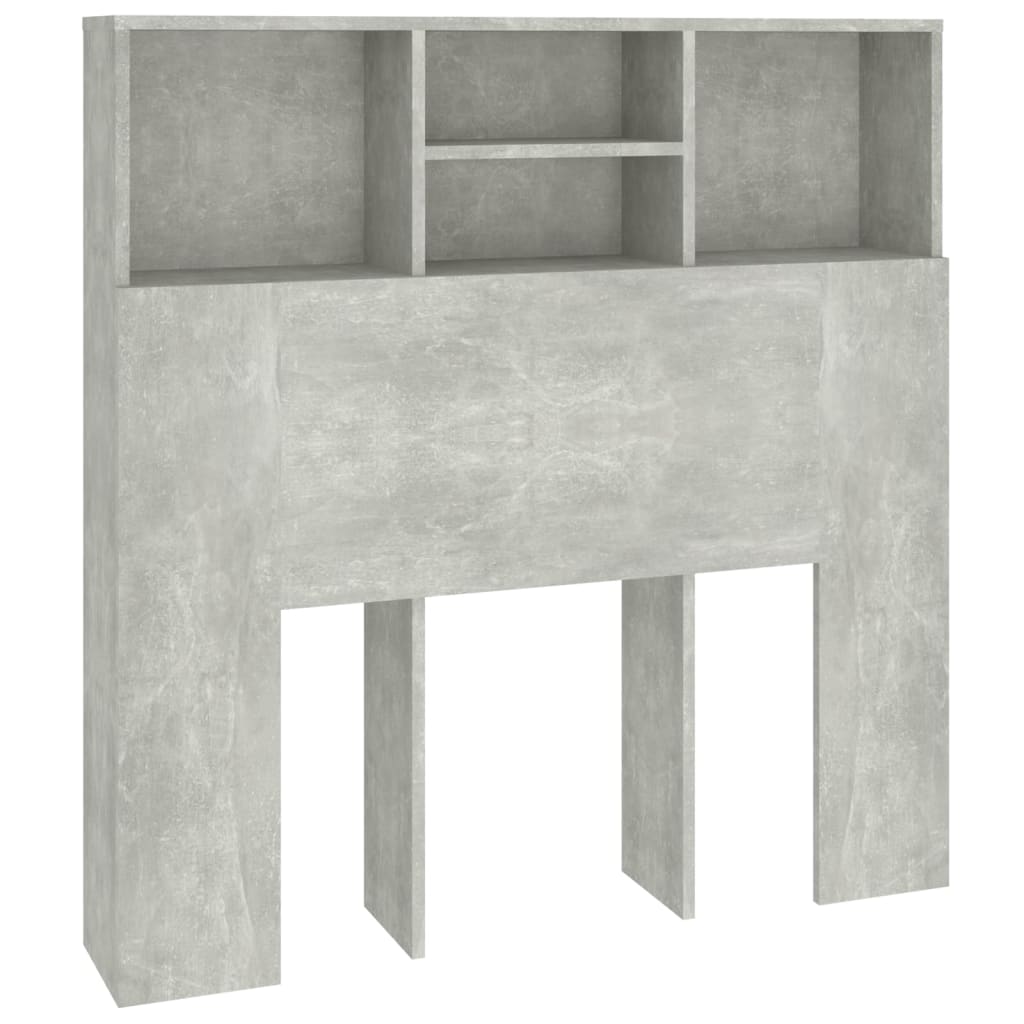 vidaXL Mueble cabecero gris hormigón 100x19x103,5 cm