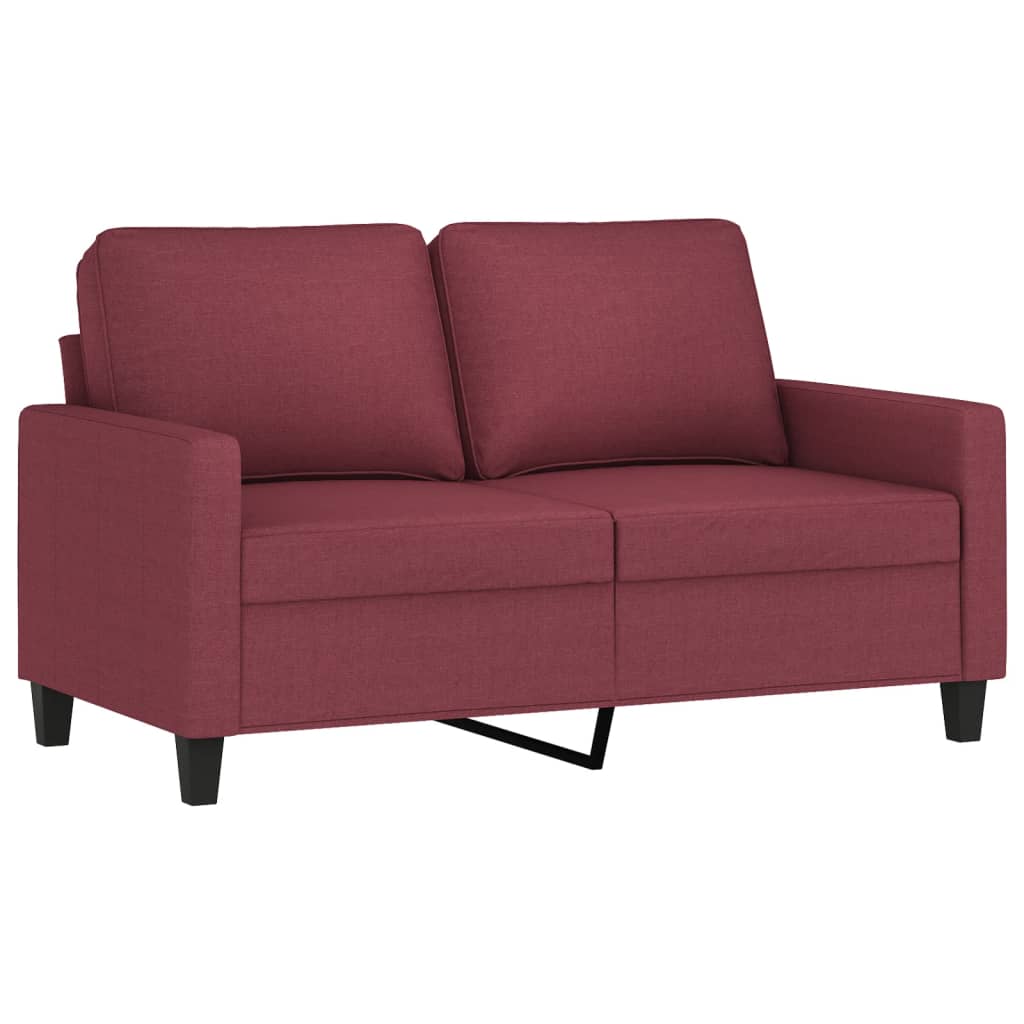 vidaXL Juego de sofás con cojines 2 piezas tela rojo tinto