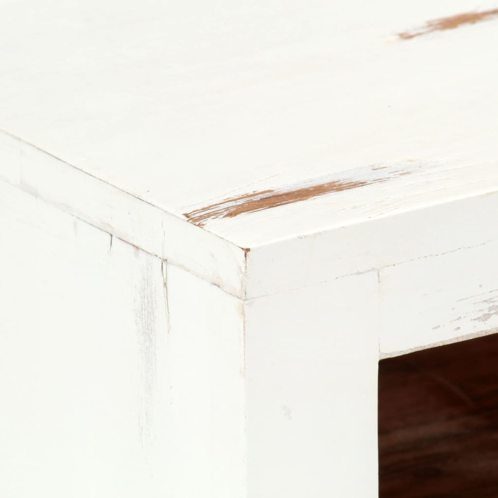 vidaXL Mueble para TV madera maciza de acacia blanco 120x30x40 cm