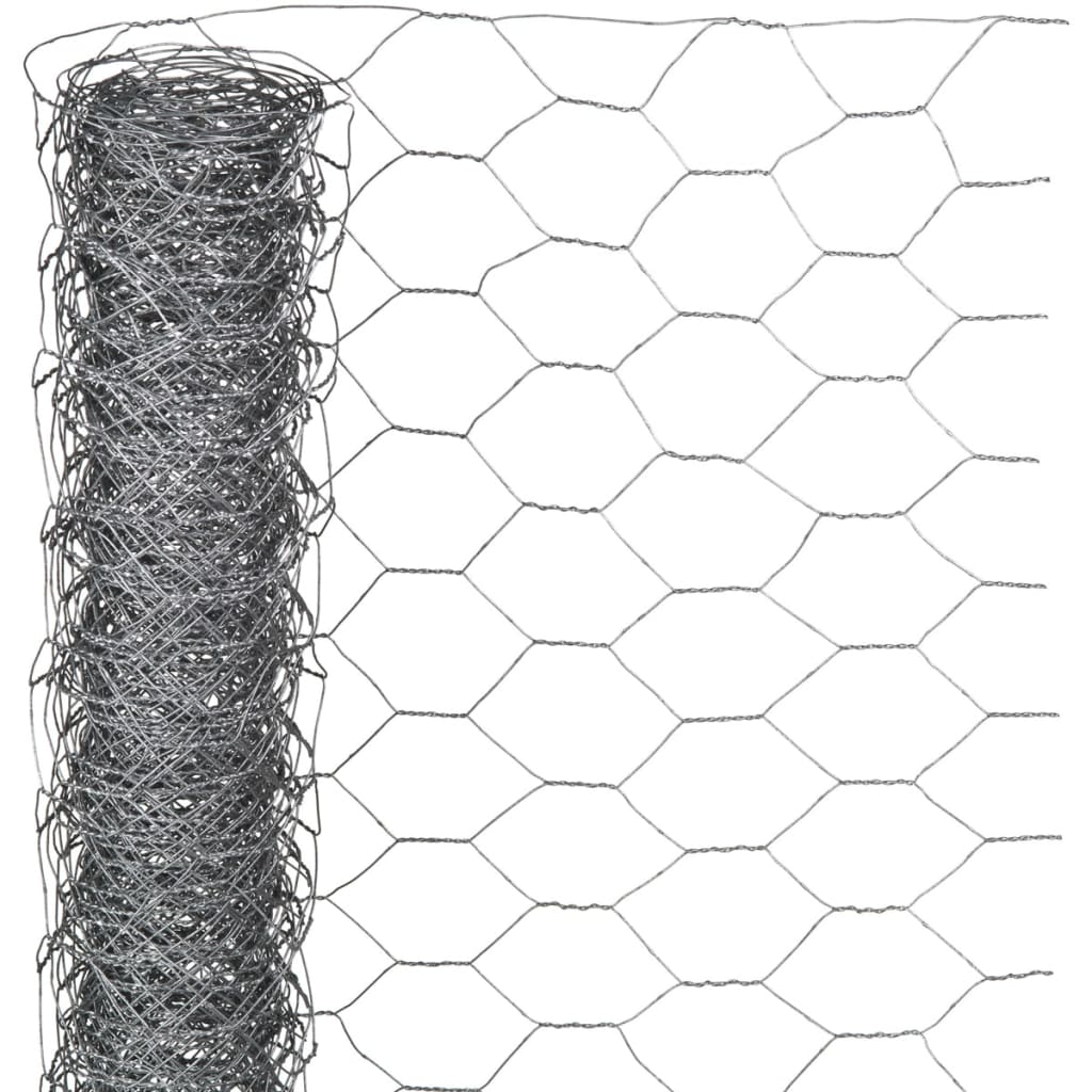 Nature Malla de alambre hexagonal 0,5x2,5 m 25 mm acero galvanizado