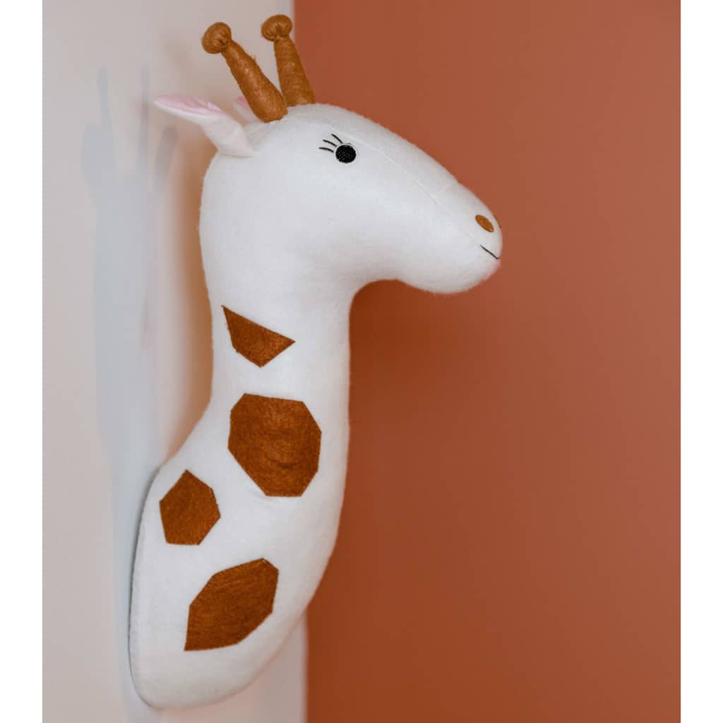 CHILDHOME Cabeza de jirafa adorno de pared fieltro color crudo