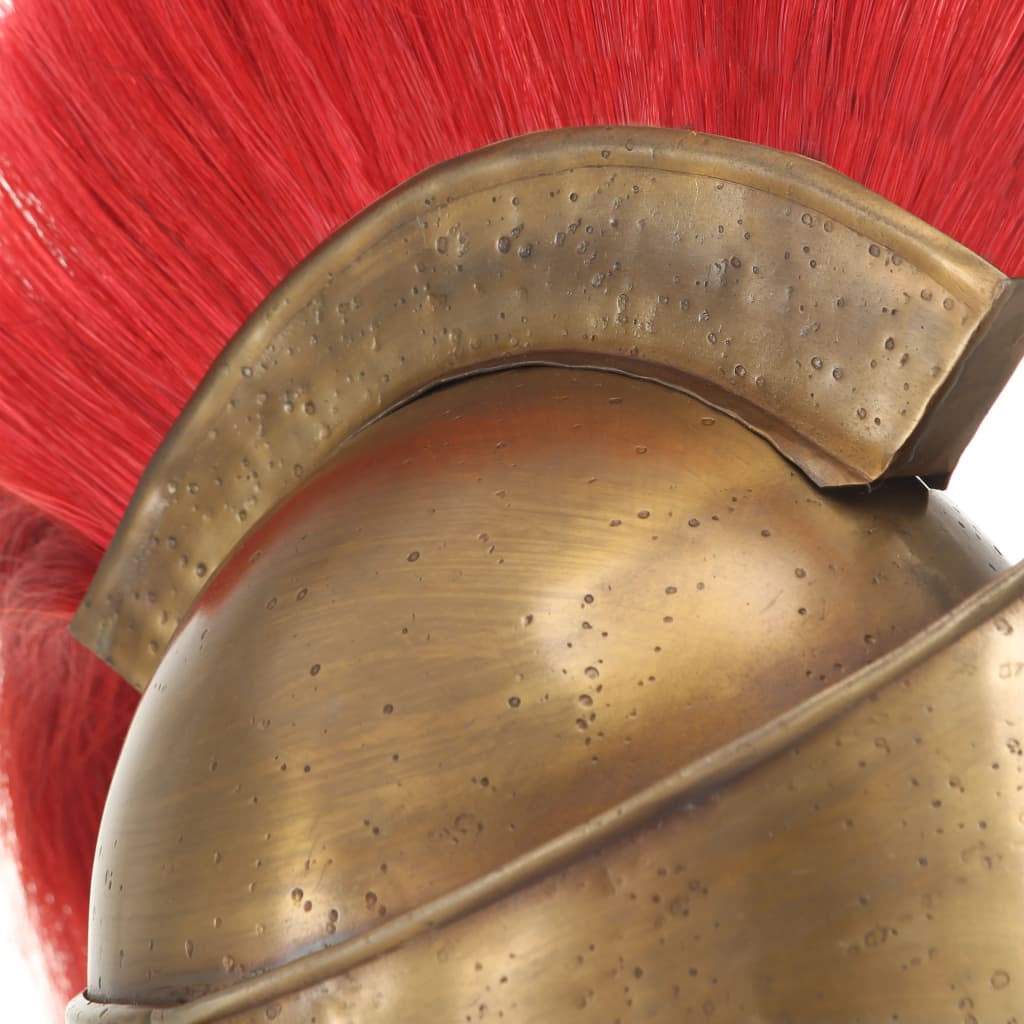 vidaXL Réplica de casco de guerrero griego rol en vivo acero latón