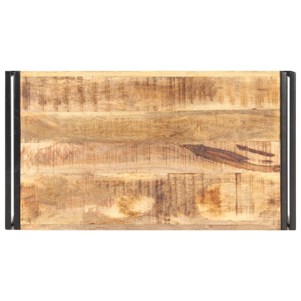 vidaXL Mesa de centro de madera de mango rugosa 100x55x45 cm