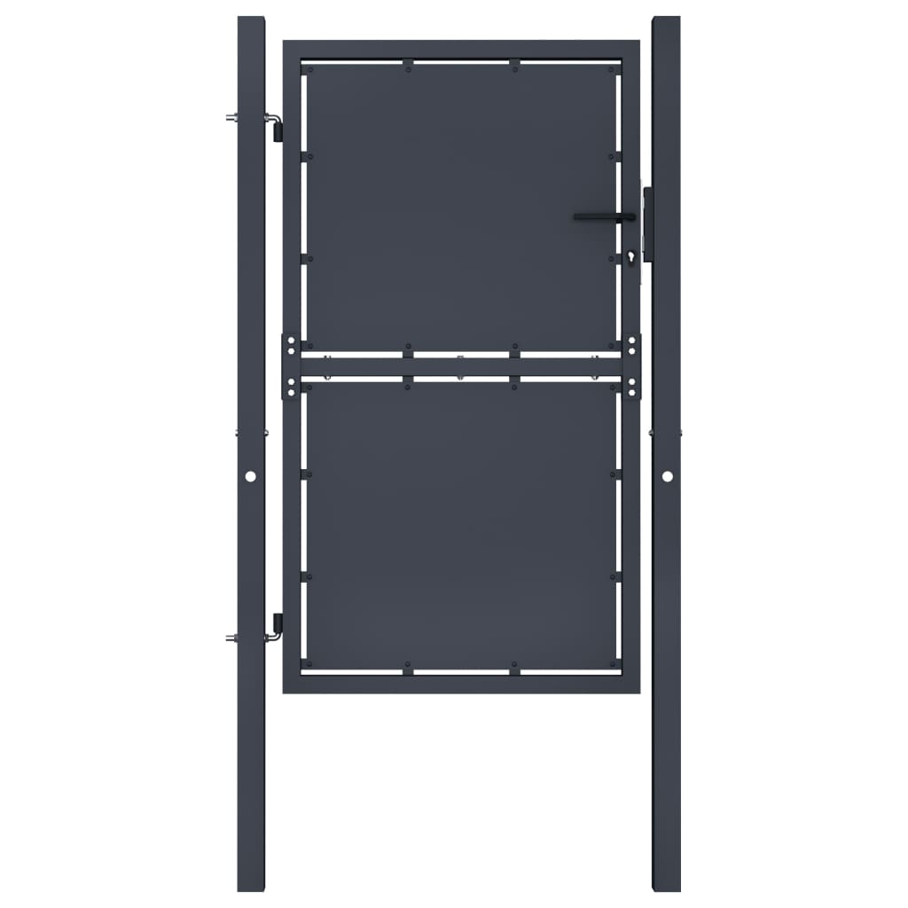 vidaXL Puerta de valla de jardín acero gris antracita 100x125 cm