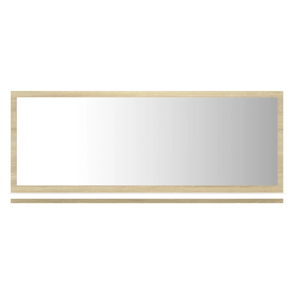 vidaXL Espejo de baño madera contrachapada blanco roble 90x10,5x37 cm