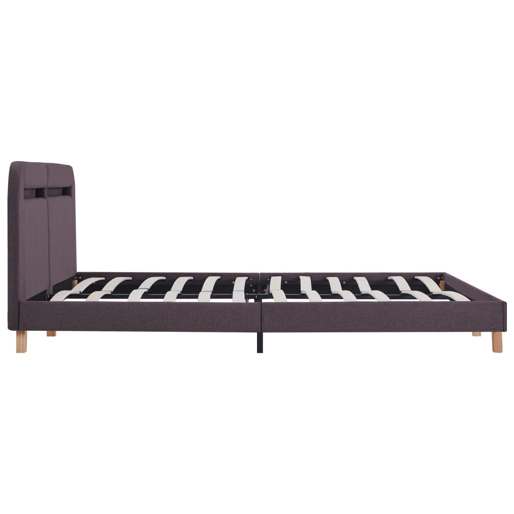 vidaXL Estructura de cama con LED tela gris topo 180x200 cm
