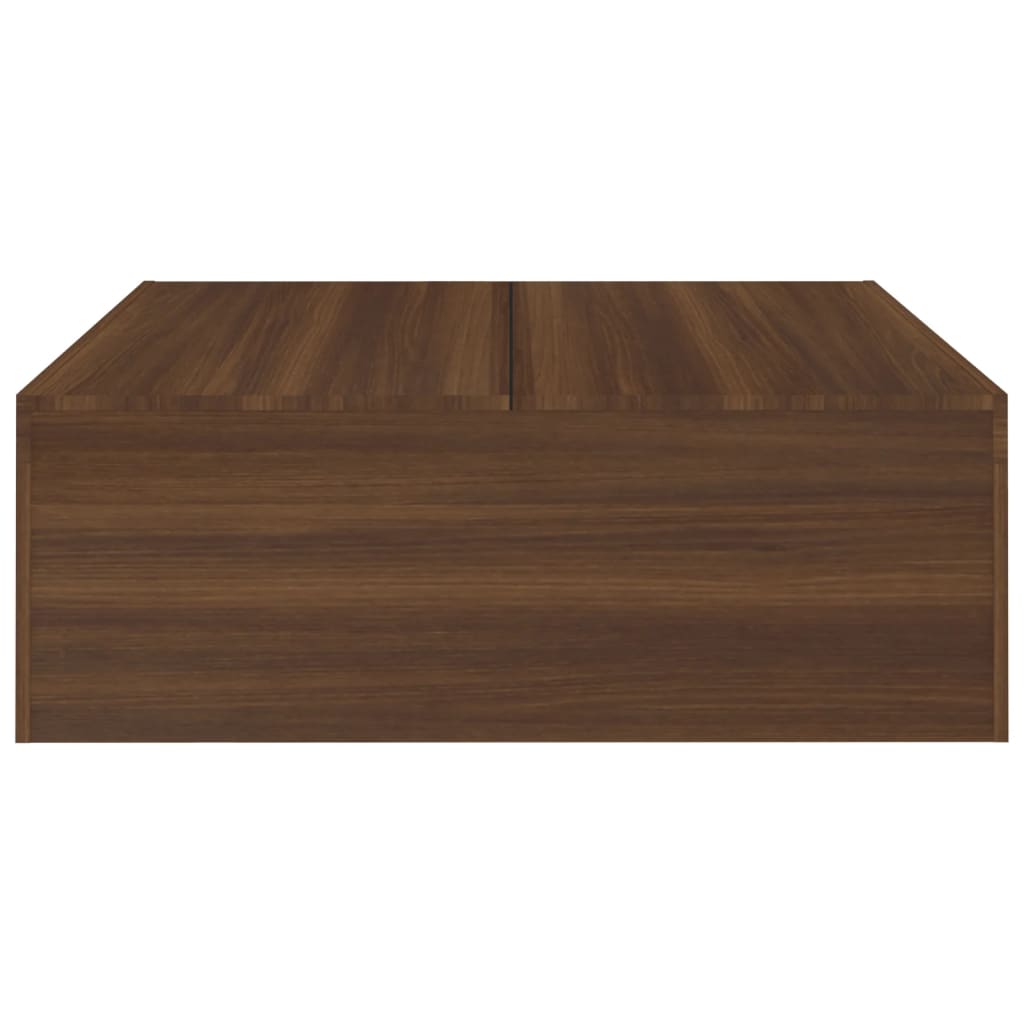 vidaXL Mesa de centro madera contrachapada marrón roble 100x100x35 cm