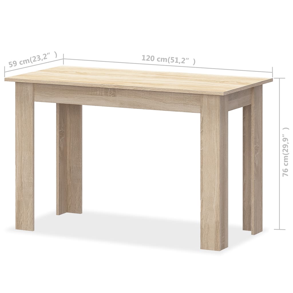 vidaXL Mesa de comedor y bancos 3 piezas madera ingeniería roble