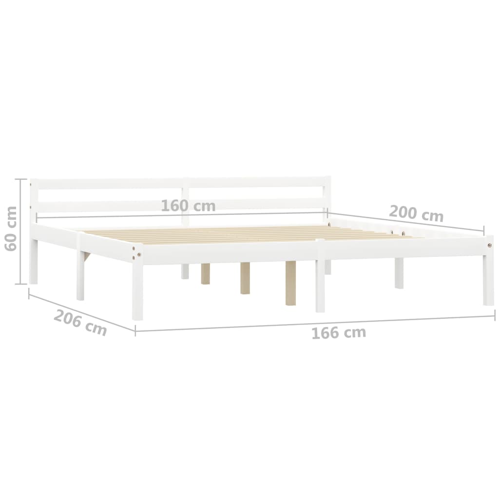 vidaXL Estructura de cama con 2 cajones madera pino blanco 160x200 cm