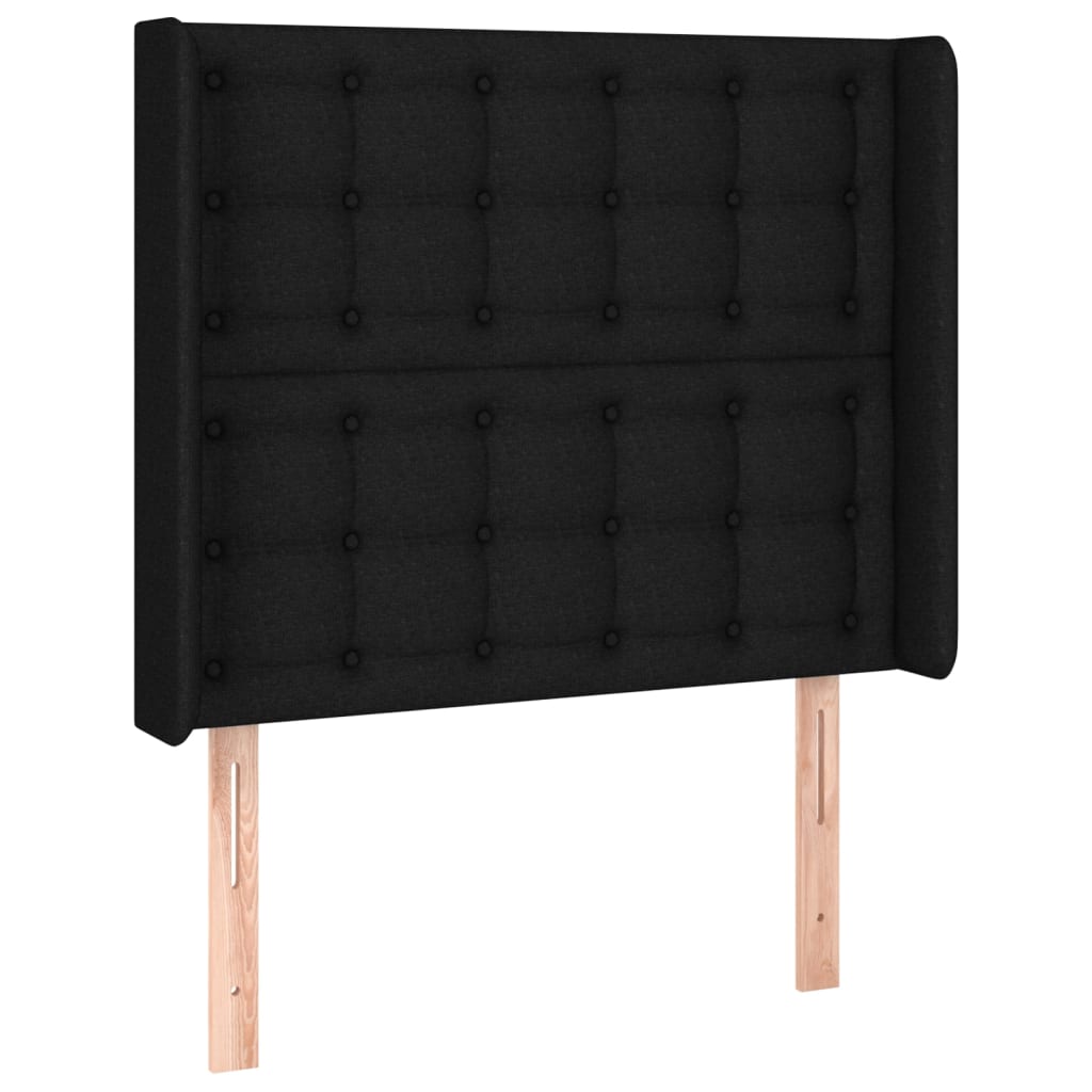 vidaXL Cama box spring colchón y luces LED tela negro 90x200 cm