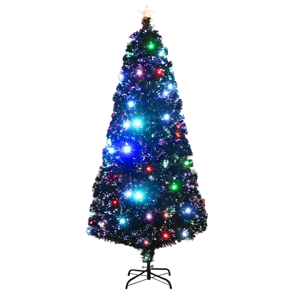 vidaXL Árbol de Navidad artificial con soporte/LED 180 cm fibra óptica