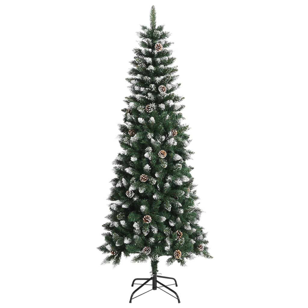 vidaXL Árbol de Navidad artificial con soporte PVC verde 210 cm