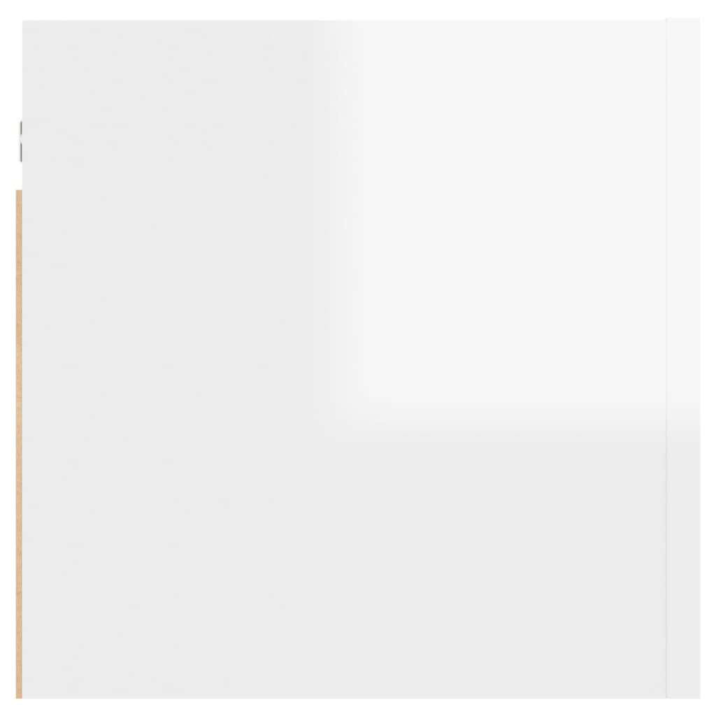 vidaXL Mesita de noche aglomerado blanco brillante 30,5x30x30 cm