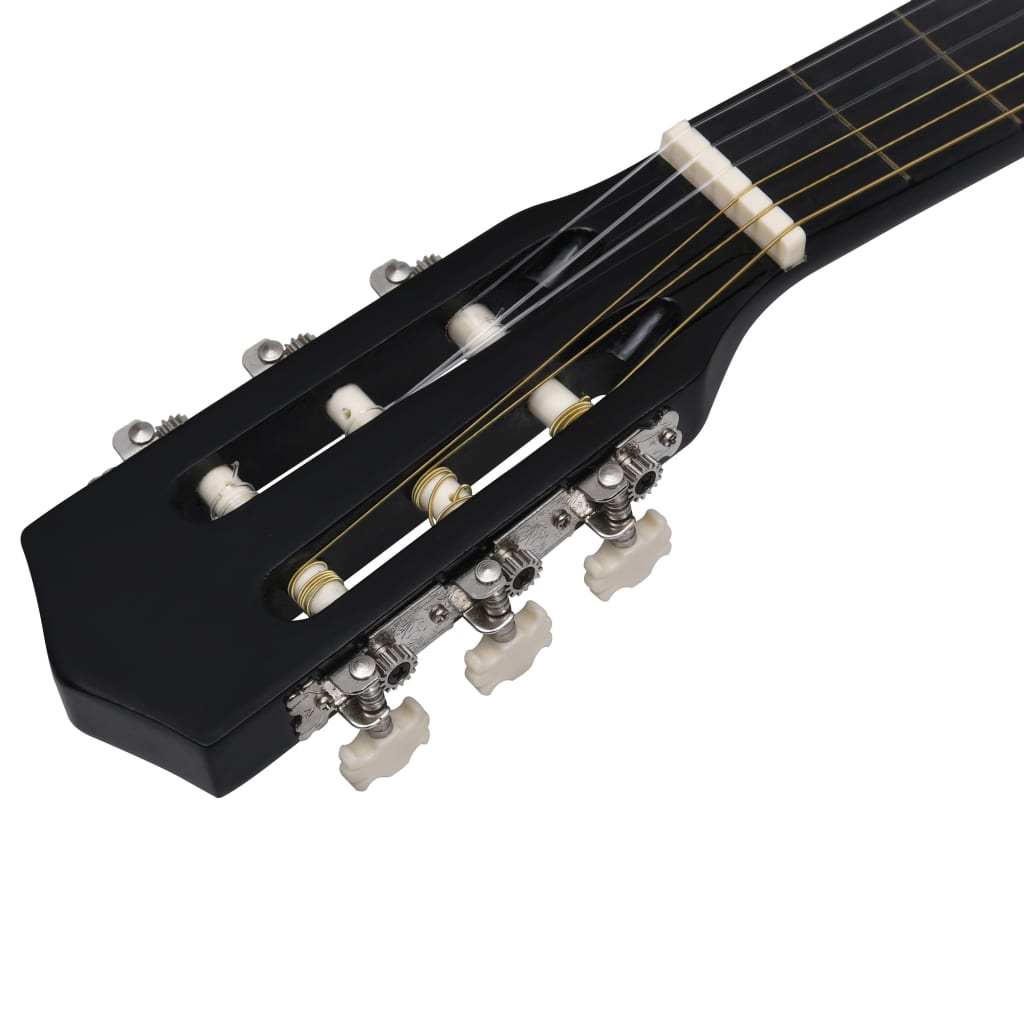 vidaXL Guitarra Clásica Western Cutaway con 6 cuerdas negra 38"