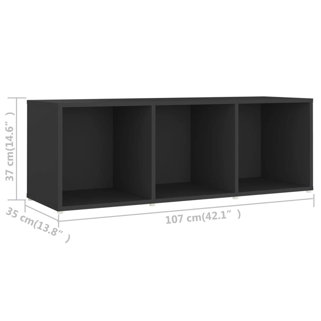 vidaXL Muebles de salón 2 piezas madera ingeniería gris 107x35x37 cm