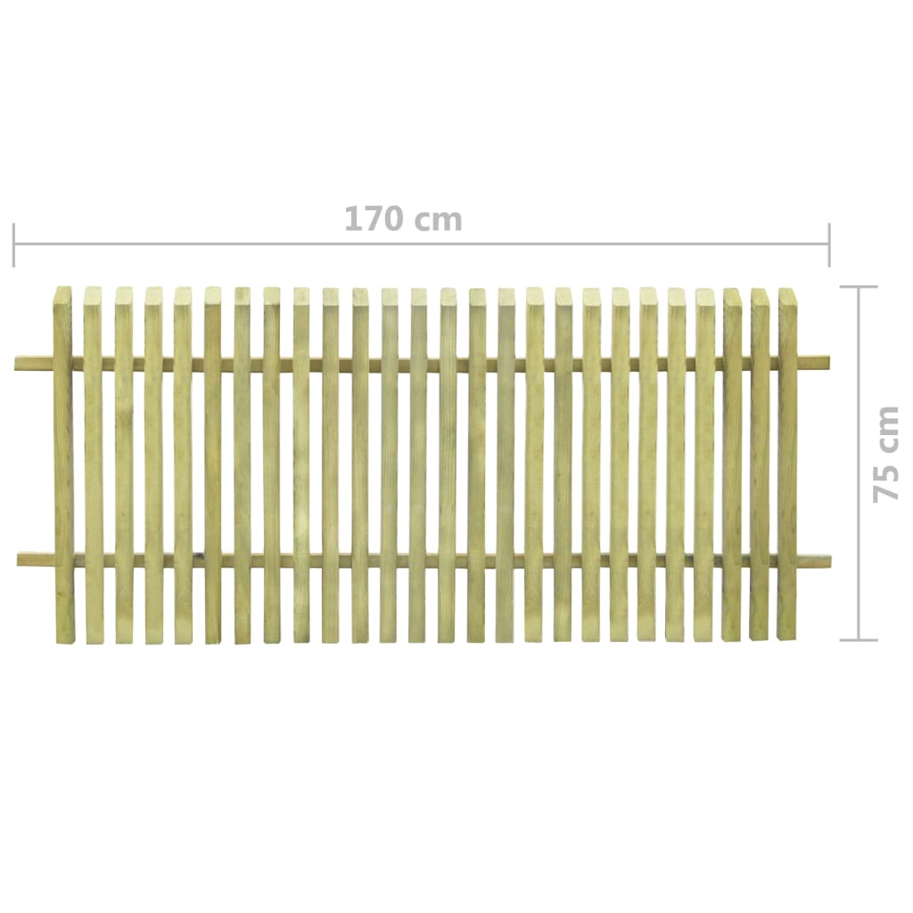 vidaXL Valla de jardín de pino impregnado 170x75 cm