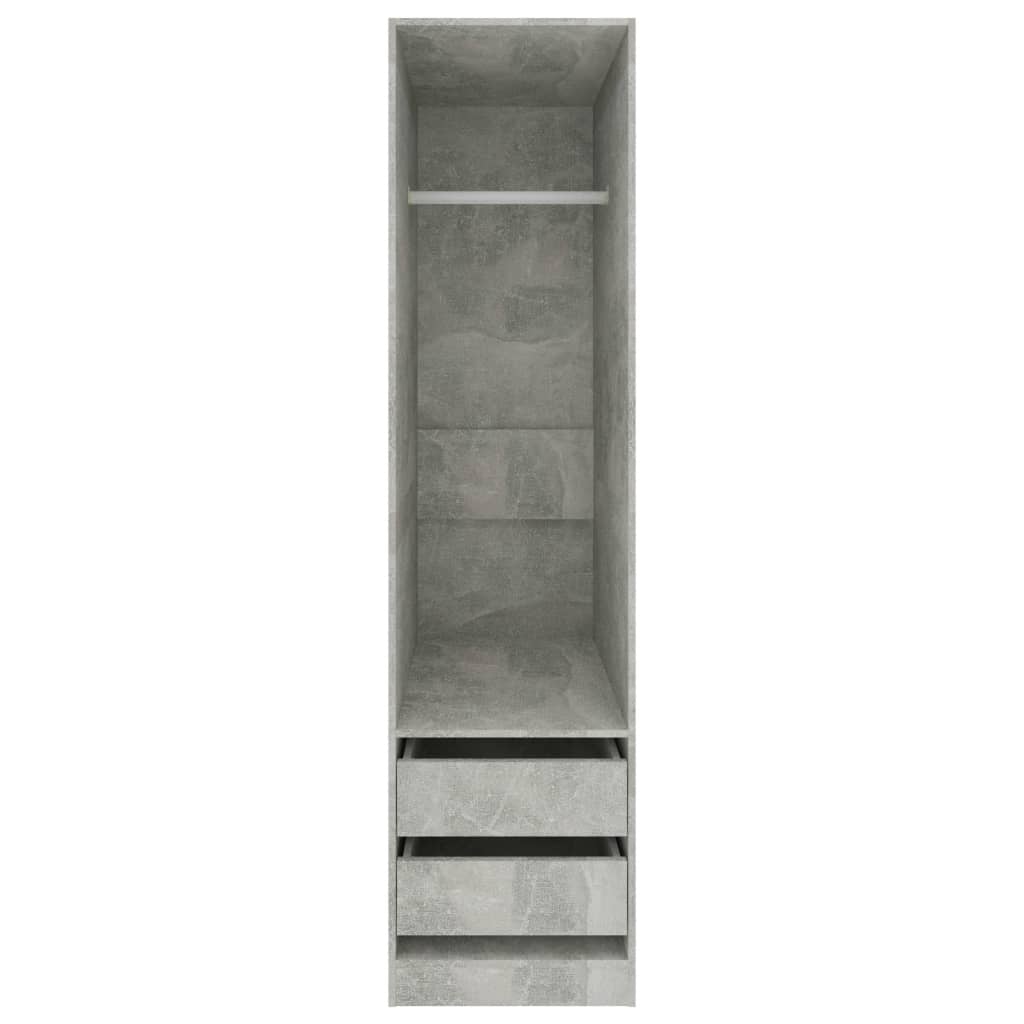vidaXL Armario con cajones de contrachapada gris hormigón 50x50x200 cm