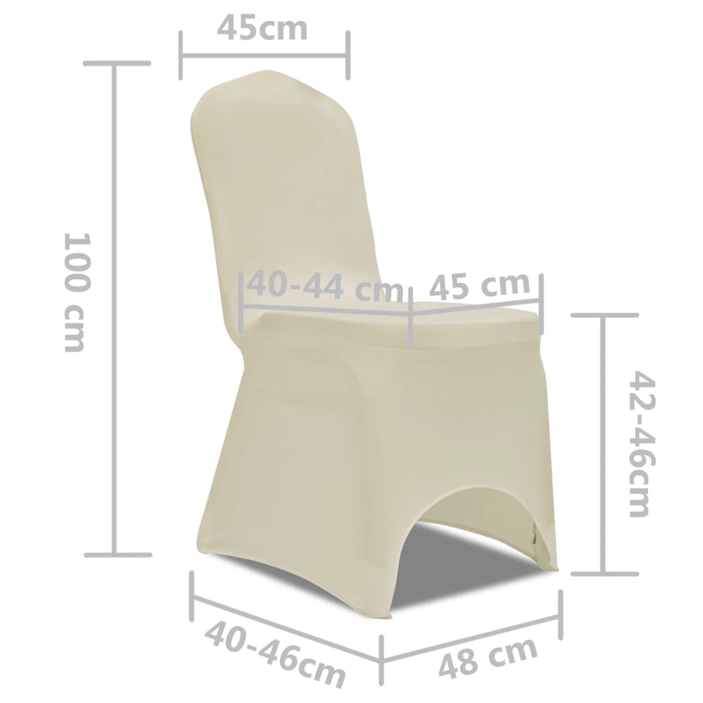 Set de 6 Fundas ajustadas para sillas, color crema