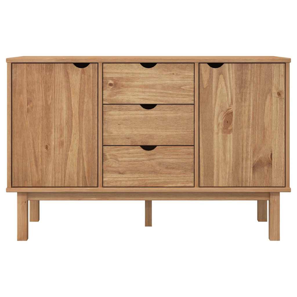 Mueble Tv Otta Madera Maciza Pino Marrón Blanco 113,5x43x57 Cm Vidaxl Con Ofertas En - 7