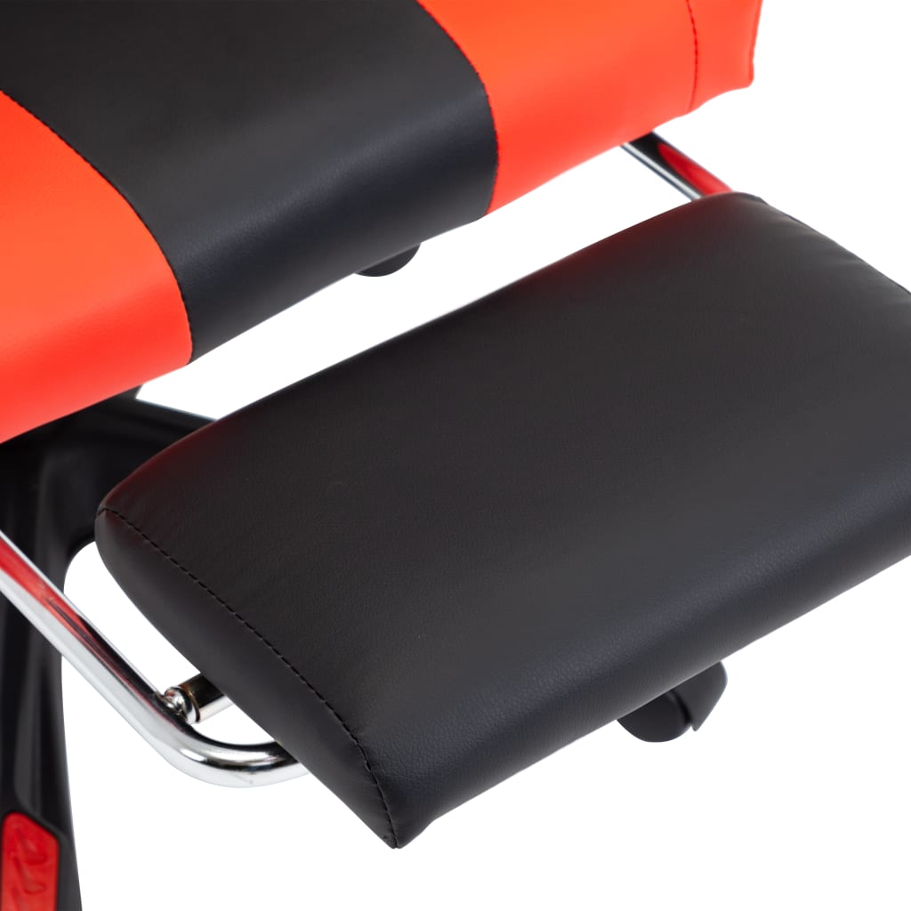 vidaXL Silla gaming con reposapiés cuero sintético rojo y negro