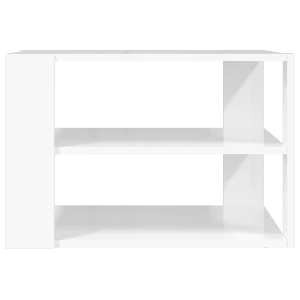 vidaXL Mesa de centro madera ingeniería blanco brillo 59,5x59,5x40 cm