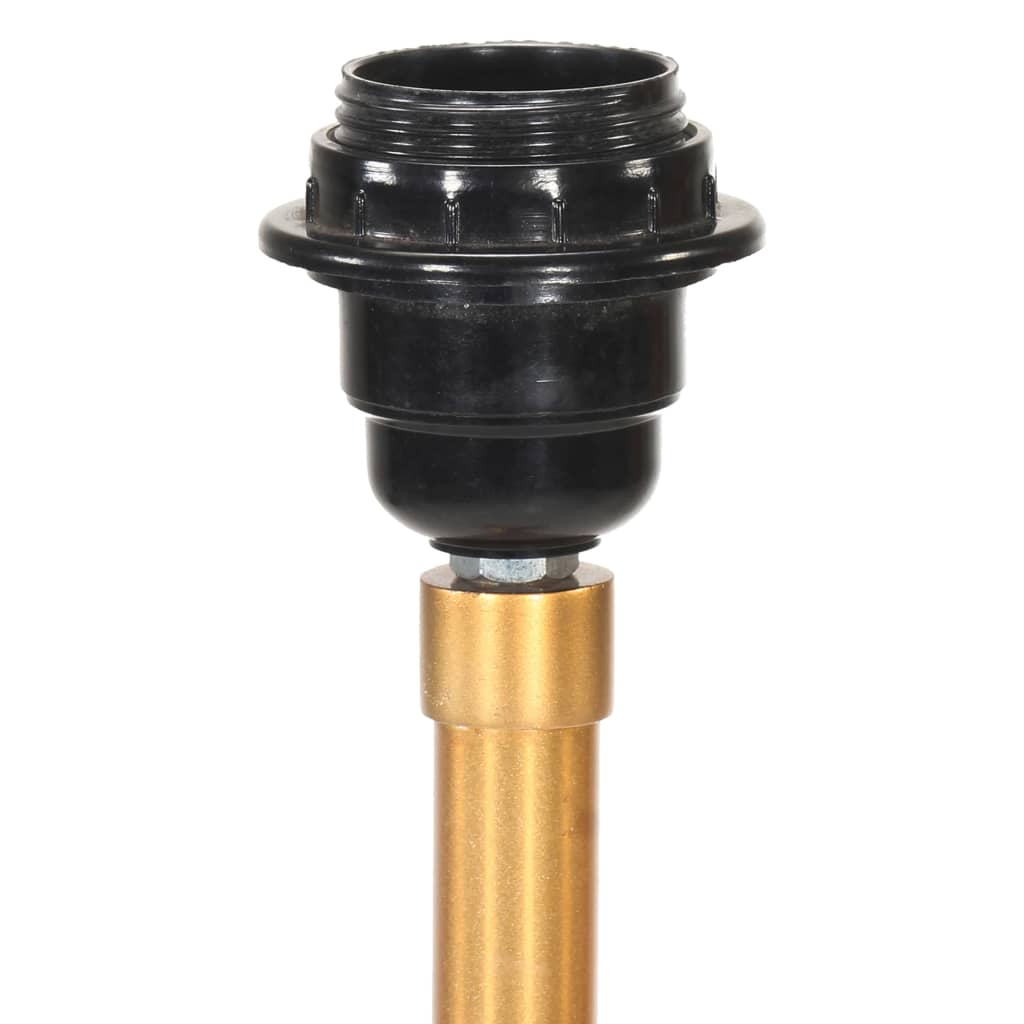 vidaXL Lámpara de trípode madera maciza de teca negro y dorado 141 cm
