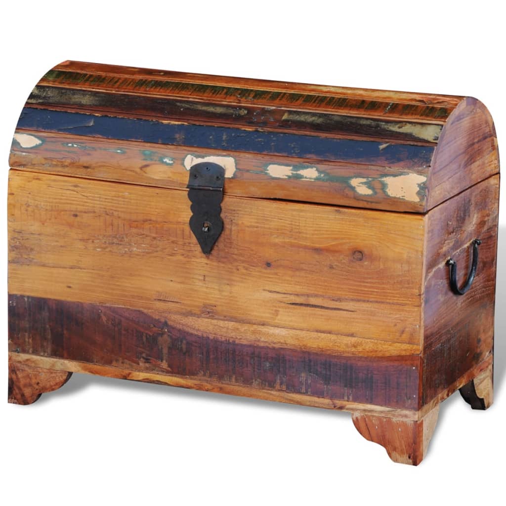 Baúl de almacenaje en madera maciza reciclada