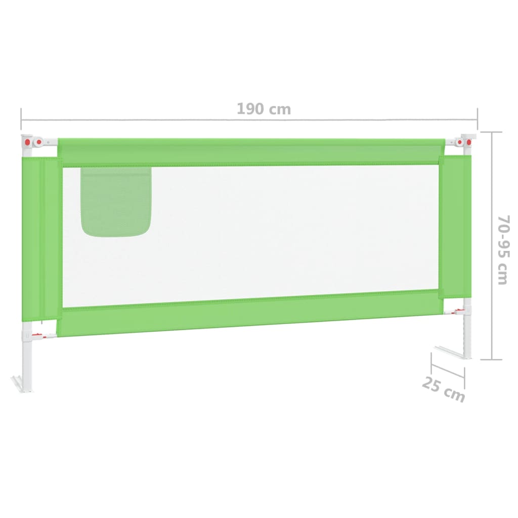 vidaXL Barandilla de seguridad cama de niño verde tela 190x25 cm