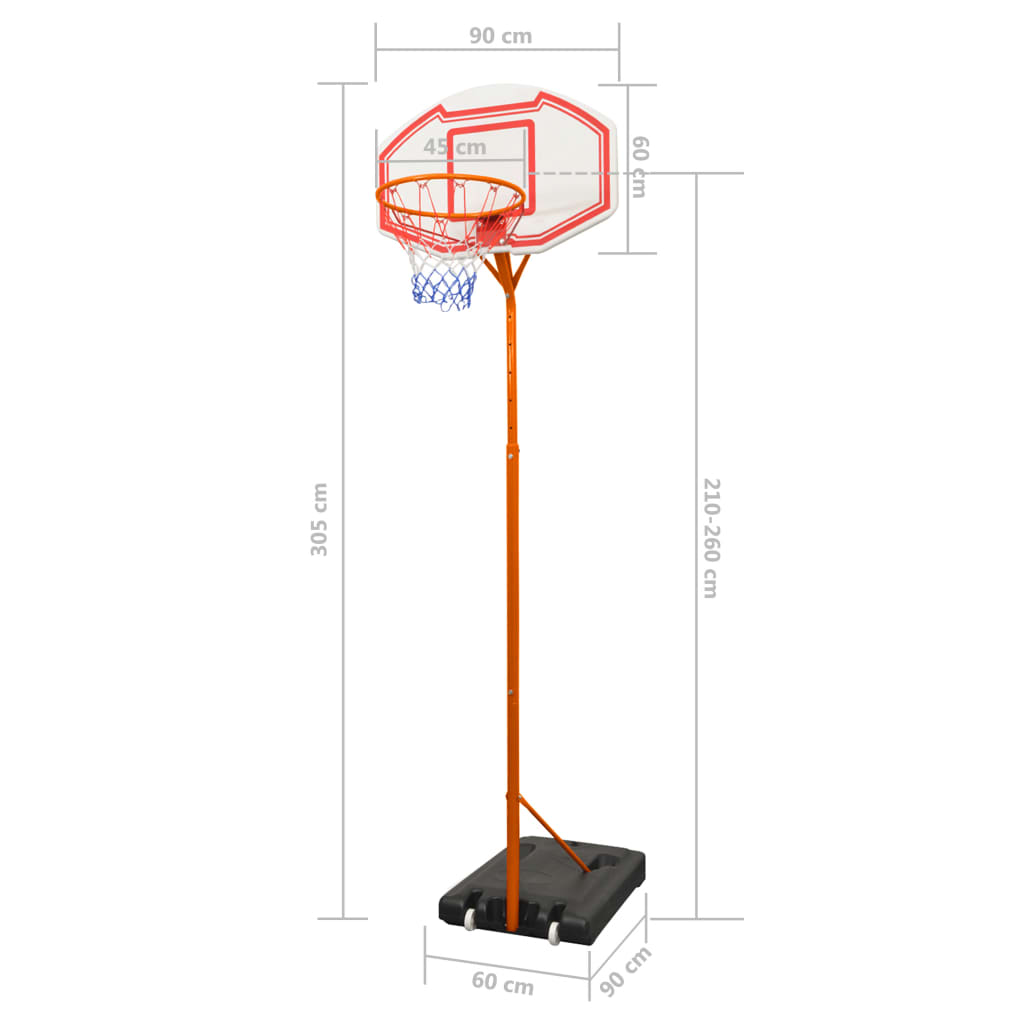 vidaXL Canasta de baloncesto 305 cm