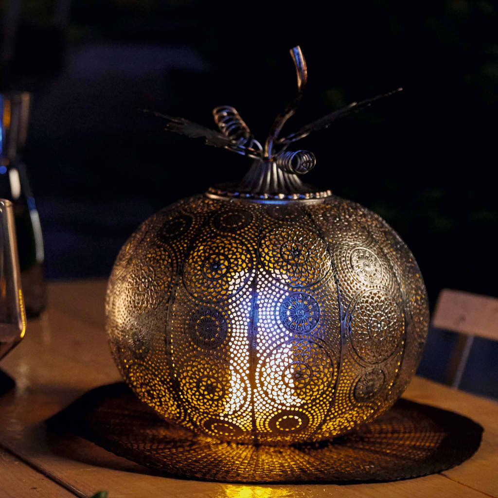 Luxform Lámpara de jardín LED a pilas Pumpkin plateado envejecido