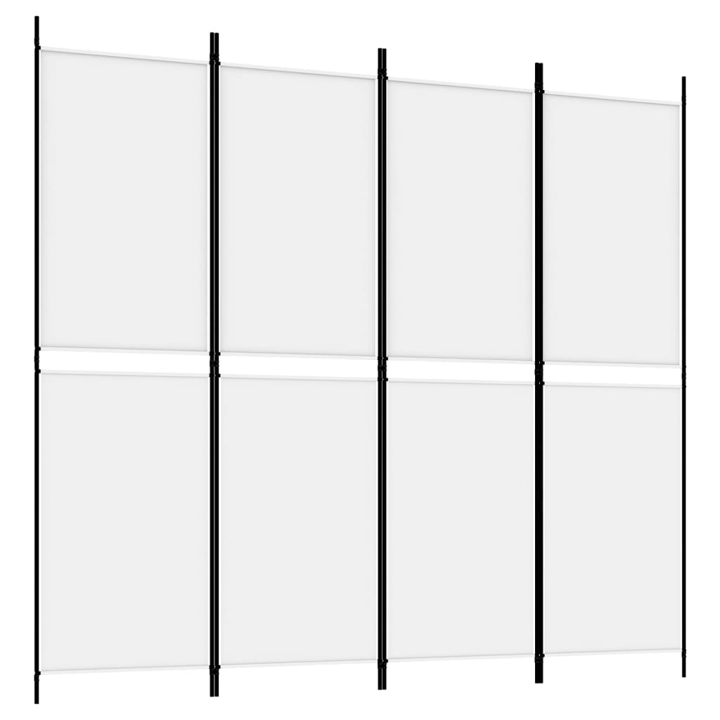vidaXL Biombo divisor de 4 paneles de tela blanco 200x180 cm