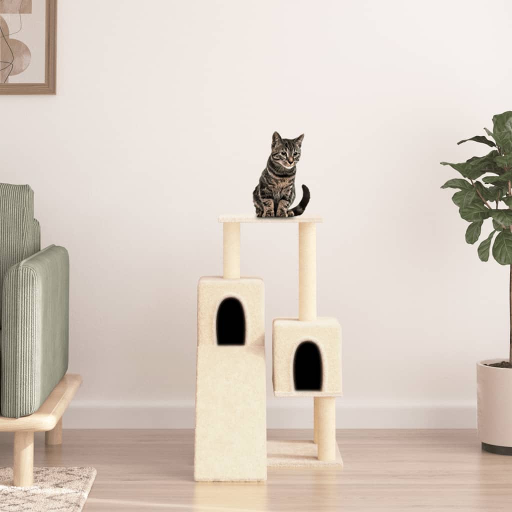 vidaXL Rascador para gatos con postes de sisal color crema 82 cm