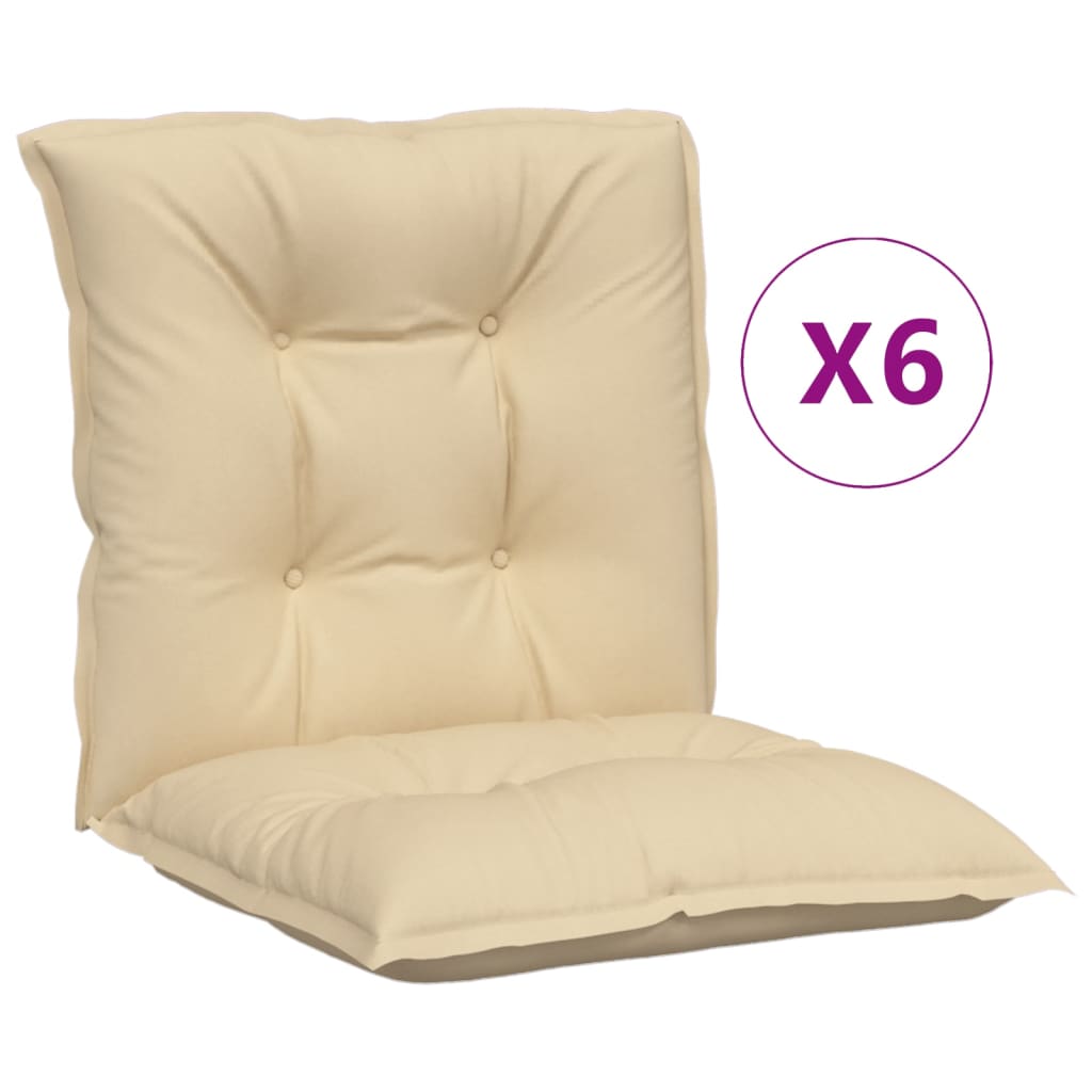 vidaXL Cojines para sillas de jardín 6 unidades beige 100x50x7 cm