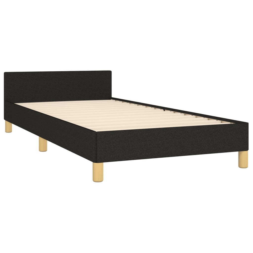 vidaXL Estructura de cama con cabecero de tela negro 100x200 cm