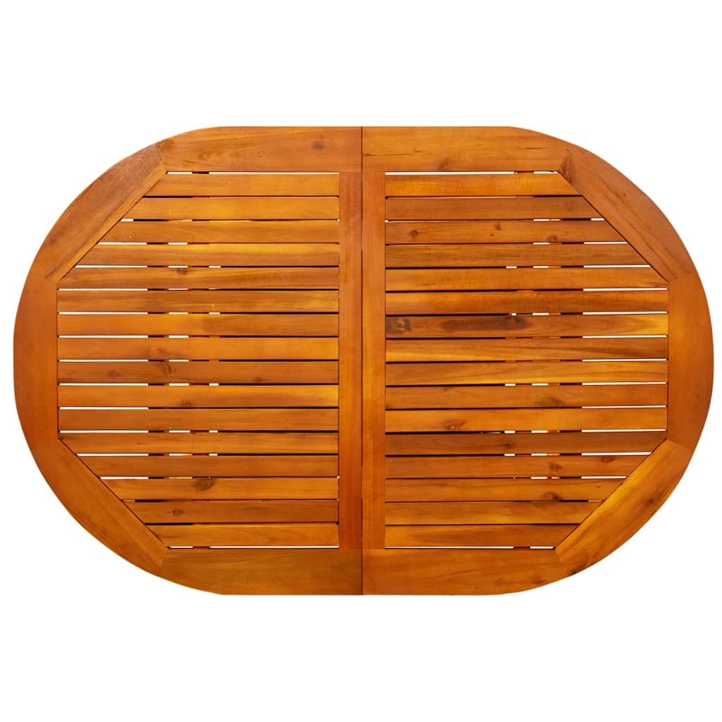 vidaXL Mesa de comedor jardín madera maciza acacia (120-170)x80x75 cm