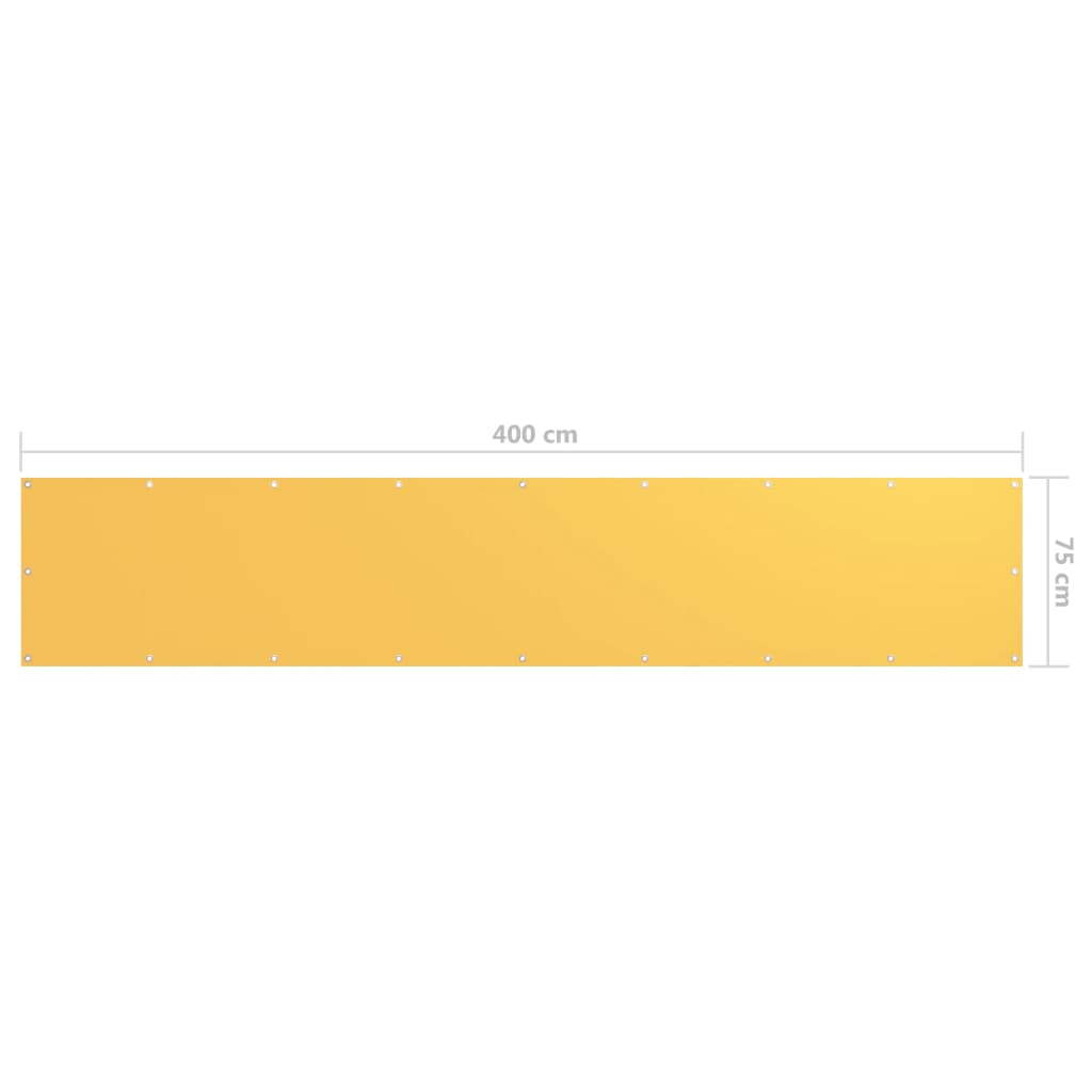 vidaXL Toldo para balcón tela oxford amarillo 75x400 cm