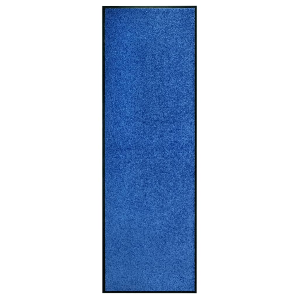 vidaXL Felpudo lavable azul 60x180 cm